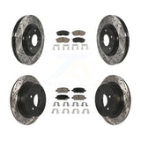 Front Rear Drilled Slot Disc Brake Rotors Ceramic Pad Kit For Nissan Sentra Juke