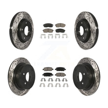 Load image into Gallery viewer, Front Rear Coated Drill Slot Disc Brake Rotors Ceramic Pad Kit For Nissan Sentra