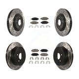 Front Rear Drilled Slot Brake Rotor Ceramic Pad Kit For Nissan Pathfinder Murano