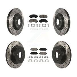 [Front+Rear] 2016-2017 INFINITI QX50 Performance Drilled & Slotted Brake Rotor & Ceramic Pads Kit For Max Braking