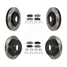 Load image into Gallery viewer, [Front+Rear] 07-12 Nissan Sentra SE-R Performance Drilled &amp; Slotted Brake Rotor &amp; Ceramic Pads Kit For Max Braking
