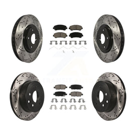 Front Rear Drill Slot Brake Rotor Ceramic Pad Kit For 14-17 Nissan Juke Nismo RS