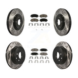 Front Rear Drill Slot Brake Rotor Ceramic Pad Kit For 14-17 Nissan Juke Nismo RS
