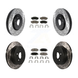Front Rear Drilled Slot Brake Rotors Ceramic Pad Kit For INFINITI FX35 FX37 QX70