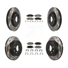 Charger l'image dans la galerie, Front Rear Coated Drilled Slot Disc Brake Rotors Ceramic Pad Kit For Nissan LEAF