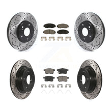 Charger l&#39;image dans la galerie, Front Rear Drilled Slot Brake Rotor &amp; Ceramic Pad Kit For Honda Accord Acura TSX