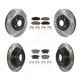 Front Rear Drilled Slot Brake Rotor & Ceramic Pad Kit For Honda Accord Acura TSX