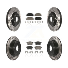 Load image into Gallery viewer, Front Rear Coated Drilled Slot Disc Brake Rotor Ceramic Pad Kit For Honda Accord