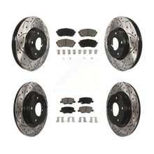 Load image into Gallery viewer, Front Rear Coated Drilled Slotted Disc Brake Rotor &amp; Ceramic Pad Kit For Mazda 6
