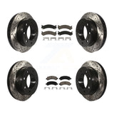 Front Rear Drill Slot Brake Rotor Ceramic Pad Kit For Chevrolet Express 2500 GMC