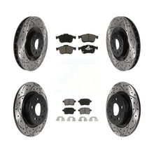 Charger l&#39;image dans la galerie, [Front+Rear] 2014-2020 Fiat 500L Performance Drilled &amp; Slotted Brake Rotor &amp; Ceramic Pads Kit For Max Braking