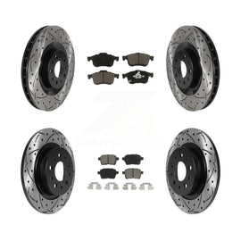 [Front+Rear] 2014-2020 Fiat 500L Performance Drilled & Slotted Brake Rotor & Ceramic Pads Kit For Max Braking