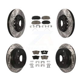 [Front+Rear] 2013-2018 Acura RDX Performance Drilled & Slotted Brake Rotor & Ceramic Pads Kit For Max Braking