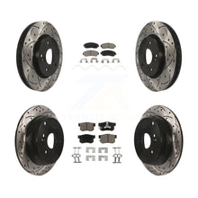 Charger l'image dans la galerie, [Front+Rear] 2012-2016 Honda CR-V AWD Performance Drilled &amp; Slotted Brake Rotor &amp; Ceramic Pads Kit For Max Braking