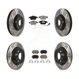 Front Rear Drill Slot Brake Rotors Ceramic Pad Kit For Volkswagen Tiguan Audi Q3