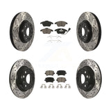 Front Rear Drilled Slot Brake Rotor Ceramic Pad Kit For Volkswagen CC GTI Passat