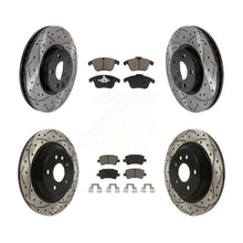 Load image into Gallery viewer, Front Rear Coated Drilled Slotted Disc Brake Rotor Ceramic Pad Kit For Volvo S60
