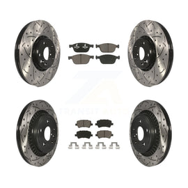 [Front+Rear] 2010-2015 Volvo XC60 Performance Drilled & Slotted Brake Rotor & Ceramic Pads Kit For Max Braking