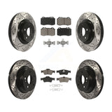 Front Rear Drill Slot Brake Rotors Ceramic Pad Kit For Mercedes-Benz CLS550 E550