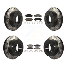 Load image into Gallery viewer, Front Rear Drilled Slot Disc Brake Rotors Ceramic Pad Kit For Chevrolet Suburban