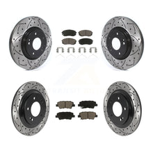 Charger l'image dans la galerie, Front Rear Coated Drilled Slot Disc Brake Rotor &amp; Ceramic Pad Kit For Kia Optima