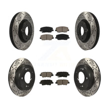 Load image into Gallery viewer, Front Rear Coat Drill Slot Disc Brake Rotor Ceramic Pad Kit For Hyundai Veloster