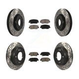 Front Rear Coat Drill Slot Disc Brake Rotor Ceramic Pad Kit For Hyundai Veloster