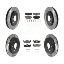 Load image into Gallery viewer, Front Rear Drilled Slot Brake Rotor Ceramic Pad Kit For Nissan Titan Armada QX56