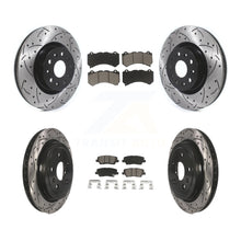 Load image into Gallery viewer, Front Rear Coated Drilled Slot Disc Brake Rotor Ceramic Pad Kit For Cadillac CTS