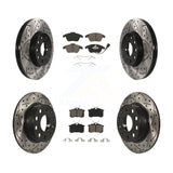 Front Rear Drilled Slot Brake Rotors Ceramic Pad Kit For Volkswagen Jetta Beetle