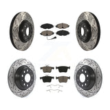 Front Rear Coat Drill Slot Disc Brake Rotors Ceramic Pad Kit For Audi TT Quattro