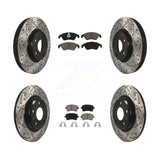 Front Rear Drill Slot Disc Brake Rotor Ceramic Pad Kit For Audi A4 Q5 A5 Quattro