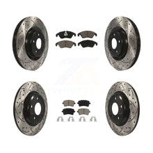 Charger l'image dans la galerie, Front Rear Coated Drilled Slotted Disc Brake Rotor &amp; Ceramic Pad Kit For Audi Q5