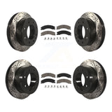 Front Rear Drilled Slot Brake Rotor Ceramic Pad Kit For Chevrolet Silverado 2500