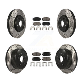 Front Rear Drill Slot Disc Brake Rotor Ceramic Pad Kit For Chevrolet Equinox GMC