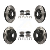 Front Rear Drill Slot Disc Brake Rotor Ceramic Pad Kit For Chevrolet Equinox GMC