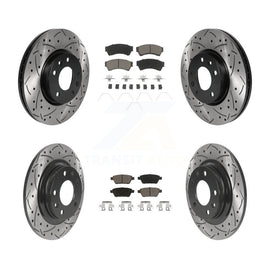 Front Rear Drilled Slot Brake Rotors Ceramic Pad Kit For Ford Fusion Mazda 6 MKZ