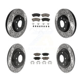 Front Rear Drilled Slot Brake Rotors Ceramic Pad Kit For Ford Fusion Mazda 6 MKZ