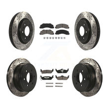 Charger l'image dans la galerie, Front Rear Coated Drilled Slot Disc Brake Rotor &amp; Ceramic Pad Kit For Ford F-150