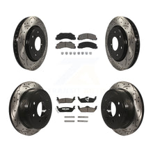 Charger l'image dans la galerie, Front Rear Coated Drilled Slot Disc Brake Rotor &amp; Ceramic Pad Kit For Ford F-150