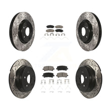 Charger l&#39;image dans la galerie, [Front+Rear] 2011-2014 Honda Odyssey Performance Drilled &amp; Slotted Brake Rotor &amp; Ceramic Pads Kit For Max Braking