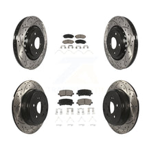 Charger l&#39;image dans la galerie, [Front+Rear] 2015-2017 Honda Odyssey Performance Drilled &amp; Slotted Brake Rotor &amp; Ceramic Pads Kit For Max Braking