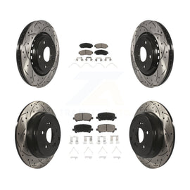 [Front+Rear] 2015-2017 Honda Odyssey Performance Drilled & Slotted Brake Rotor & Ceramic Pads Kit For Max Braking