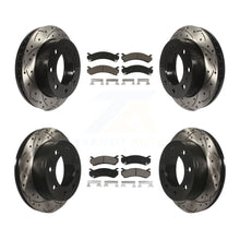 Load image into Gallery viewer, Front Rear Drilled Slot Brake Rotor Ceramic Pad Kit For Chevrolet Silverado 2500