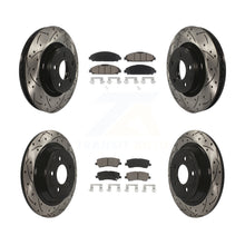 Load image into Gallery viewer, Front Rear Coated Drilled Slot Disc Brake Rotor Ceramic Pad Kit For Ford Mustang