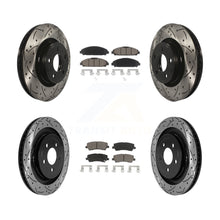 Load image into Gallery viewer, Front Rear Coated Drilled Slot Disc Brake Rotor Ceramic Pad Kit For Ford Mustang