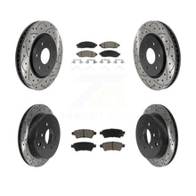 Charger l&#39;image dans la galerie, [Front+Rear] 2006-2007 Nissan Xterra Performance Drilled &amp; Slotted Brake Rotor &amp; Ceramic Pads Kit For Max Braking