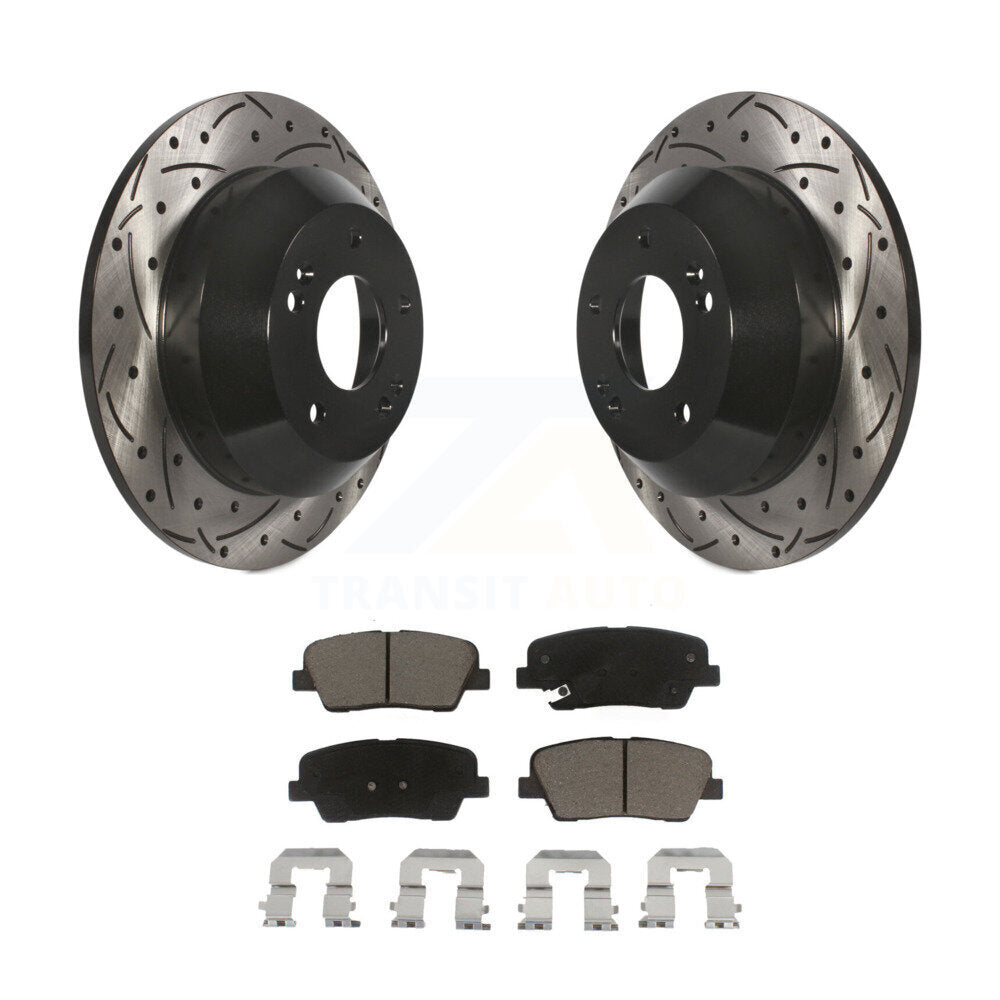 Kit de plaquettes de frein en céramique, fente de perçage arrière, Rotors, pour Kia Sorento Hyundai Santa Fe XL 