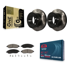 Charger l'image dans la galerie, Kit de plaquettes en céramique pour Rotor de frein à disque, fente de perçage arrière, pour Ford F-250 Super Duty F-350 