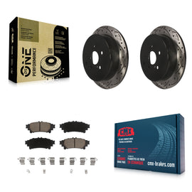 Rear Drilled Slot Brake Rotor Ceramic Pad Kit For Toyota Highlander Sienna Lexus